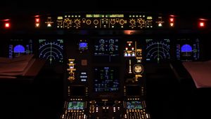 Preview wallpaper airplane, control panel, radars, backlight