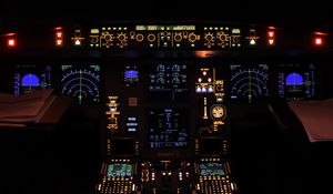 Preview wallpaper airplane, control panel, radars, backlight