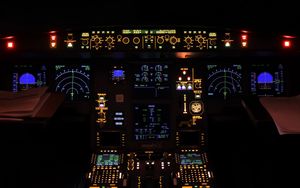 Preview wallpaper airplane, control panel, radars, backlight