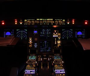 Preview wallpaper airplane, control panel, radars, backlight