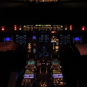 Preview wallpaper airplane, control panel, radars, backlight