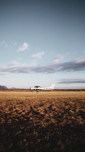 Preview wallpaper airplane, field, nature, landscape