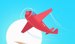 Preview wallpaper airplane, flight, rock, sky, art