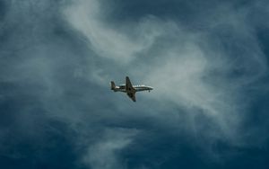 Preview wallpaper airplane, flight, sky