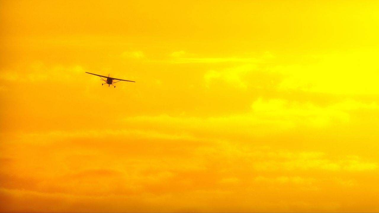 Wallpaper airplane, flight, sky, minimalism