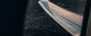 Preview wallpaper airplane, porthole, wing, view, overview