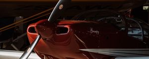 Preview wallpaper airplane, propeller, red, transport