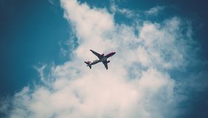 Preview wallpaper airplane, sky, clouds