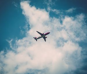 Preview wallpaper airplane, sky, clouds