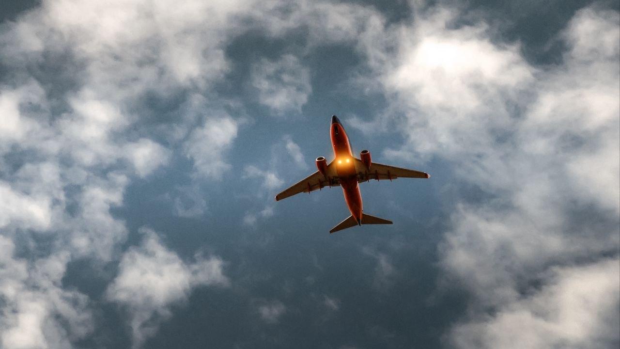 Wallpaper airplane, sky, clouds, flight