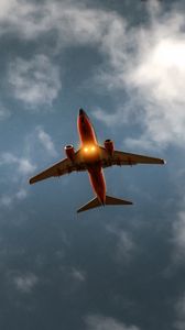 Preview wallpaper airplane, sky, clouds, flight