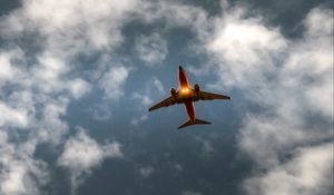 Preview wallpaper airplane, sky, clouds, flight