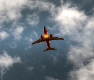 Preview wallpaper airplane, sky, clouds, flight