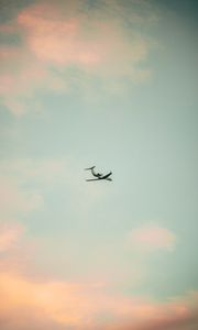 Preview wallpaper airplane, sky, clouds, minimalism