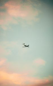 Preview wallpaper airplane, sky, clouds, minimalism