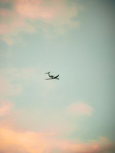 Preview wallpaper airplane, sky, clouds, minimalism