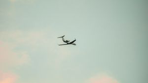 Preview wallpaper airplane, sky, clouds, minimalism