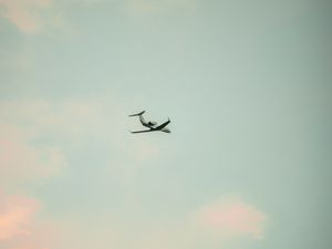 Preview wallpaper airplane, sky, clouds, minimalism