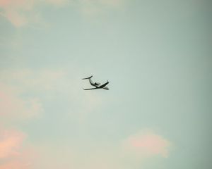 Preview wallpaper airplane, sky, clouds, minimalism