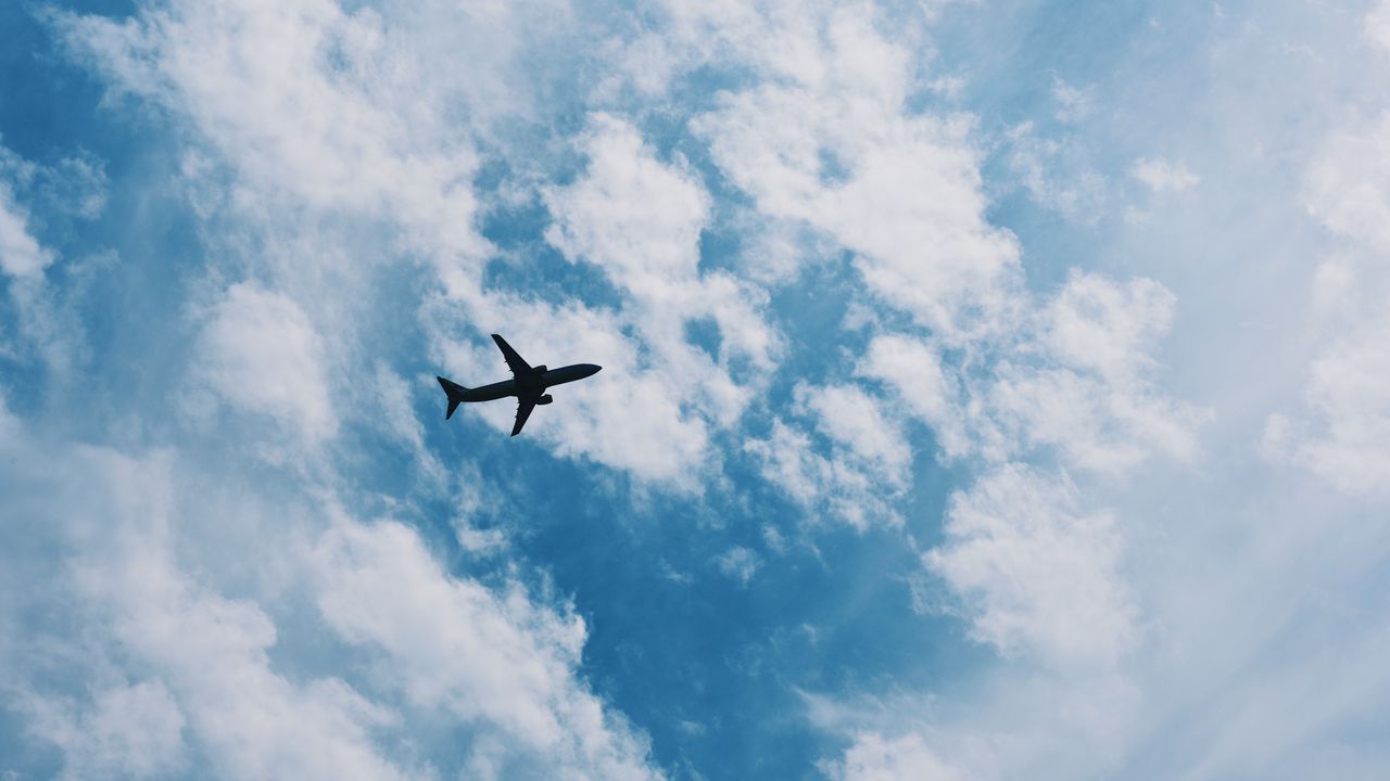 Wallpaper airplane, sky, flight, clouds
