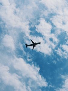 Preview wallpaper airplane, sky, flight, clouds