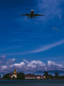 Preview wallpaper airplane, sky, flight, clouds