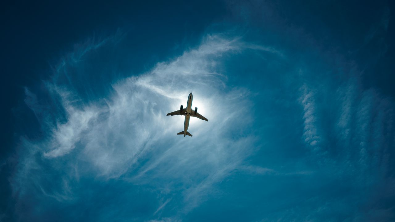 Wallpaper airplane, sky, flight, clouds, height
