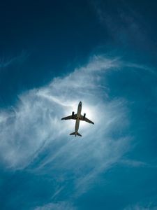 Preview wallpaper airplane, sky, flight, clouds, height