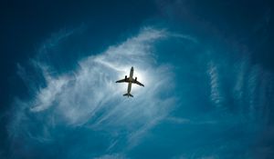 Preview wallpaper airplane, sky, flight, clouds, height