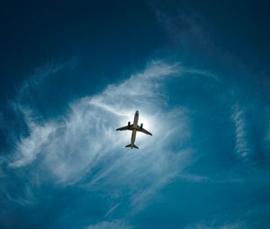 Preview wallpaper airplane, sky, flight, clouds, height