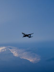Preview wallpaper airplane, sky, flight, clouds, minimalism