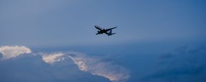 Preview wallpaper airplane, sky, flight, clouds, minimalism