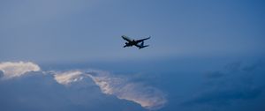 Preview wallpaper airplane, sky, flight, clouds, minimalism