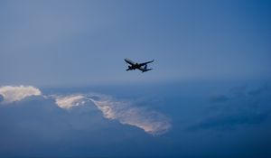 Preview wallpaper airplane, sky, flight, clouds, minimalism