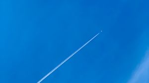 Preview wallpaper airplane, sky, minimalism, airplane track