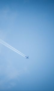 Preview wallpaper airplane, sky, smoke, trail