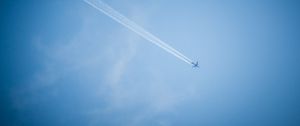 Preview wallpaper airplane, sky, smoke, trail