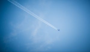 Preview wallpaper airplane, sky, smoke, trail