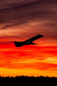 Preview wallpaper airplane, sunset, sky, flight