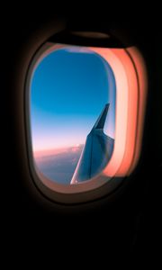 Preview wallpaper airplane, window, porthole, wing, view