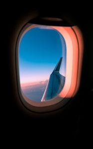 Preview wallpaper airplane, window, porthole, wing, view