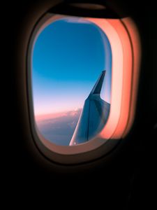 Preview wallpaper airplane, window, porthole, wing, view