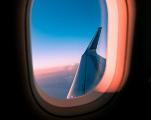 Preview wallpaper airplane, window, porthole, wing, view