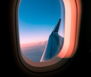 Preview wallpaper airplane, window, porthole, wing, view