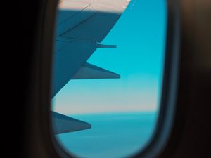 Preview wallpaper airplane, window, porthole, view, wing