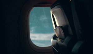Preview wallpaper airplane, window, porthole, dark