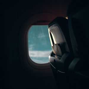 Preview wallpaper airplane, window, porthole, dark