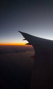 Preview wallpaper airplane, wing, flight, sky, dark