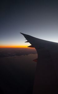 Preview wallpaper airplane, wing, flight, sky, dark