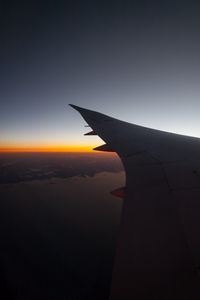 Preview wallpaper airplane, wing, flight, sky, dark